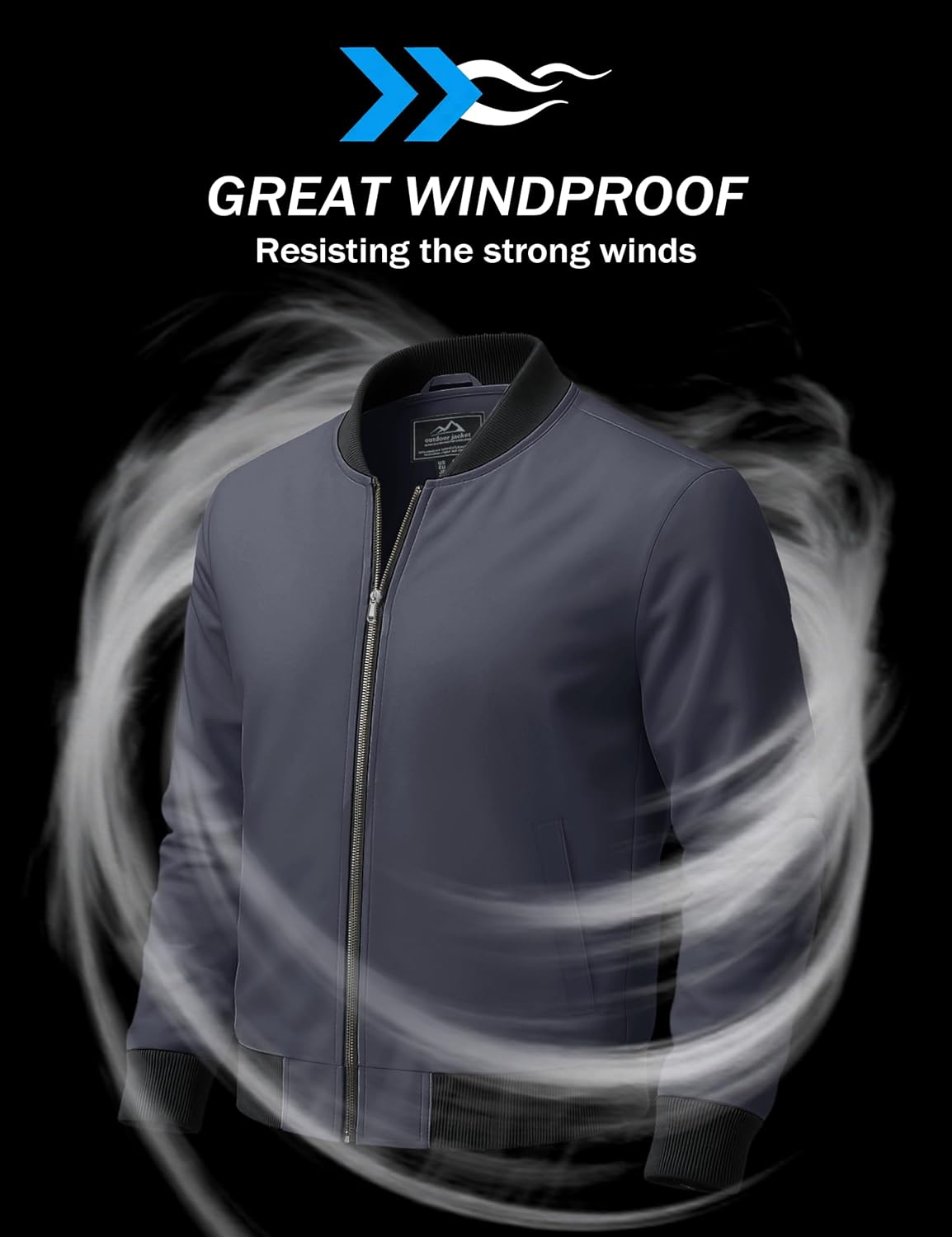 MAGCOMSEN Men's Bomber Jacket Lightweight Full Zip Windbreaker Jackets