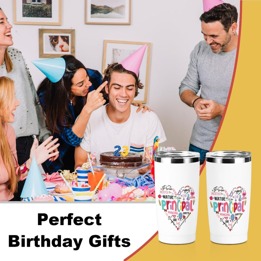 Principal Gifts Principal Appreciation Gifts Tumbler, 20 oz Stainless Steel Coffee Mug，Insulated Cup, Inspirational Birthday Christmas Thank You Office for Women Men Boss Coworker Teacher