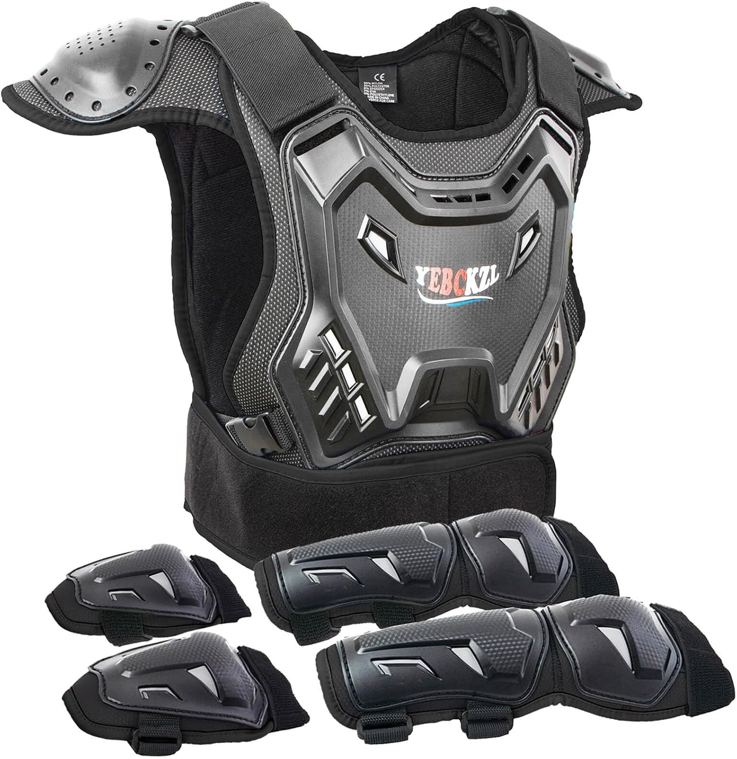 Motorcycle Armor Protective Vest Suit for Child Teen，Kids Dirt Bike Gear Riding Protection with Arm Knee Pads Sets for MTB ATV Off-Road Riding