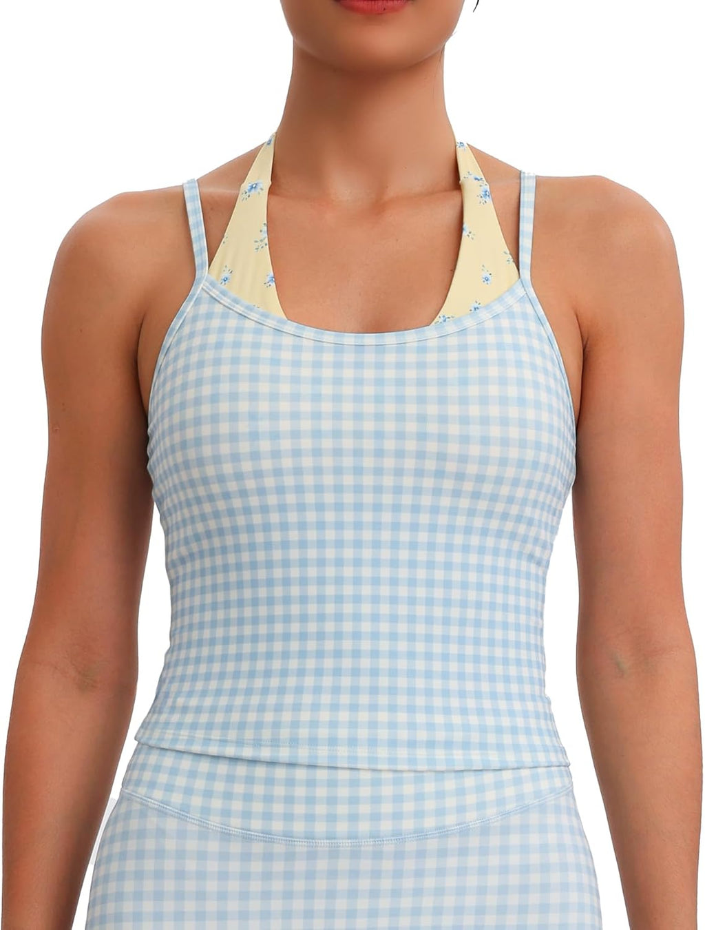 Aoxjox Women's Dual Core Bra & Tank Top Separable 2-Piece Set