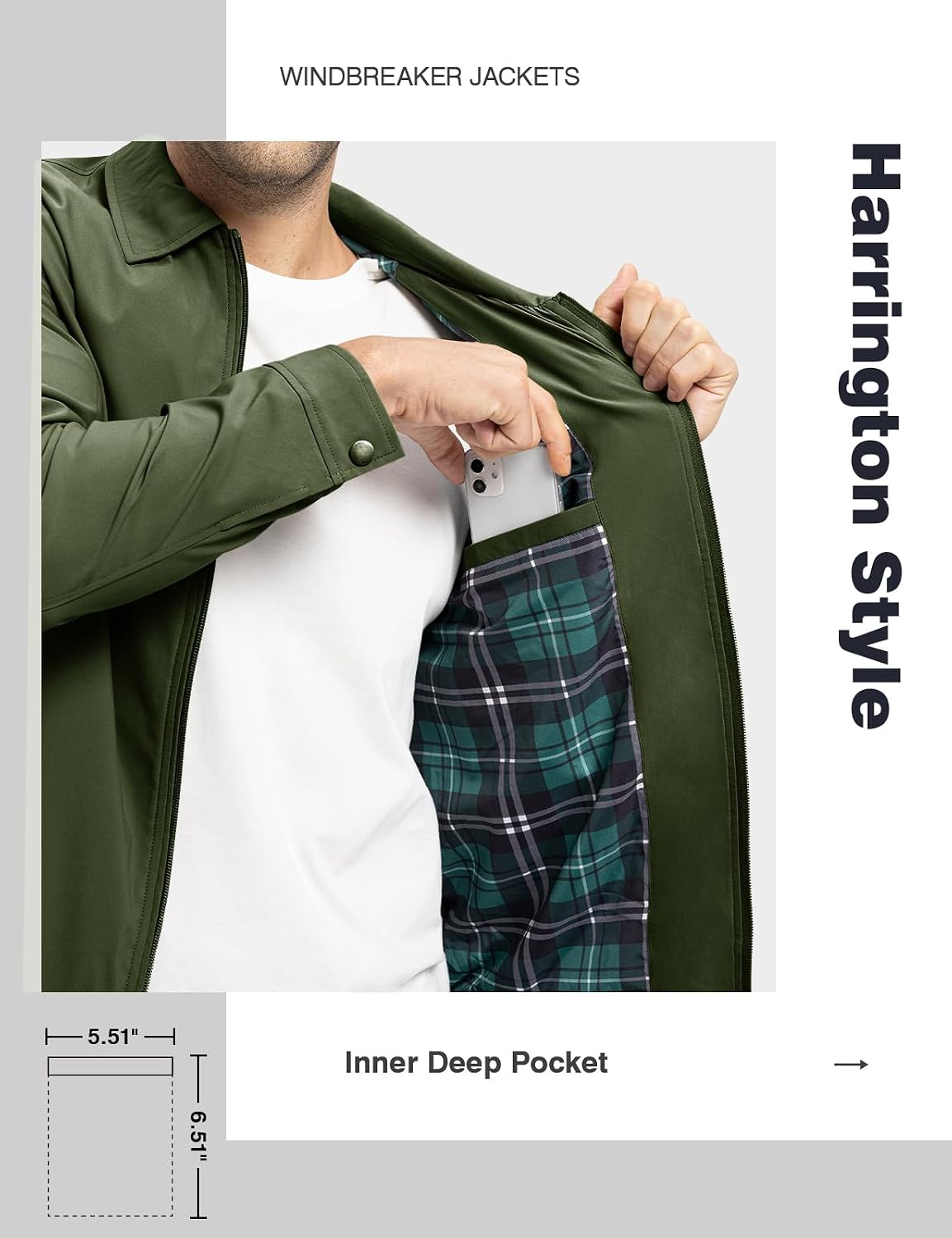 TBMPOY Mens Lightweight Jackets Light Windbreaker Full Zip Casual Work Jacket Golf Business Fall Track Coat with Pockets