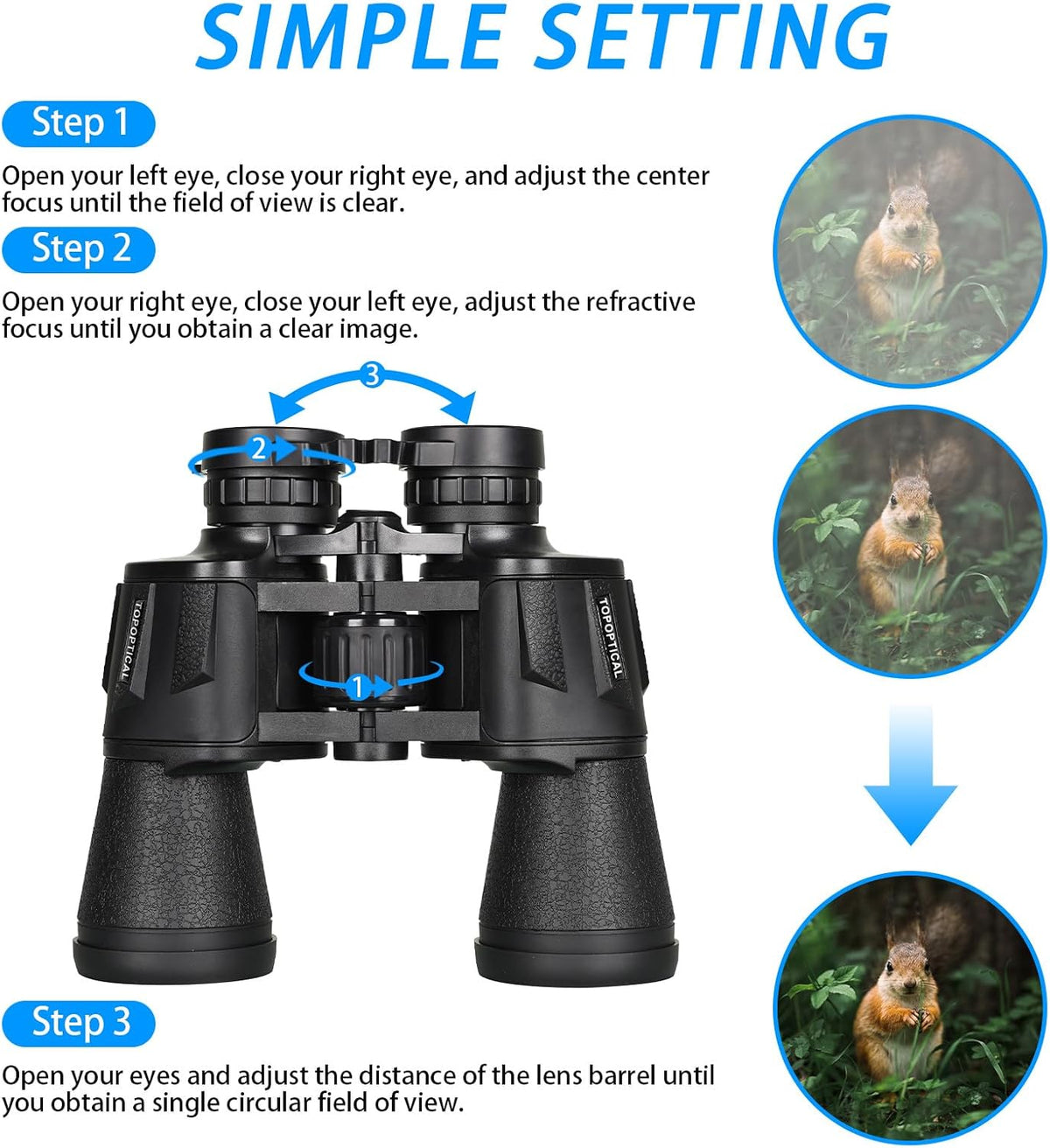 10x50 Binoculars for Adults and Teen, High Powered Professional Binoculars with 26mm Large Eyepiece, BAK4 Prism & FMC Lens, Suitable for Bird Watching, Hunting, Travel, Stargazing and Sport Games