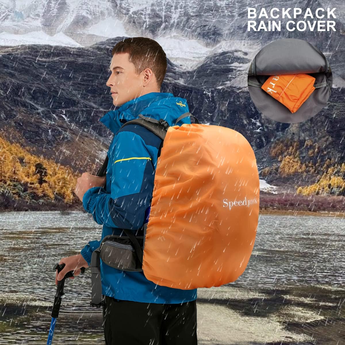 SPEEDPARK 40L Hiking Backpack, Lightweight Camping Daypack with Rain Cover