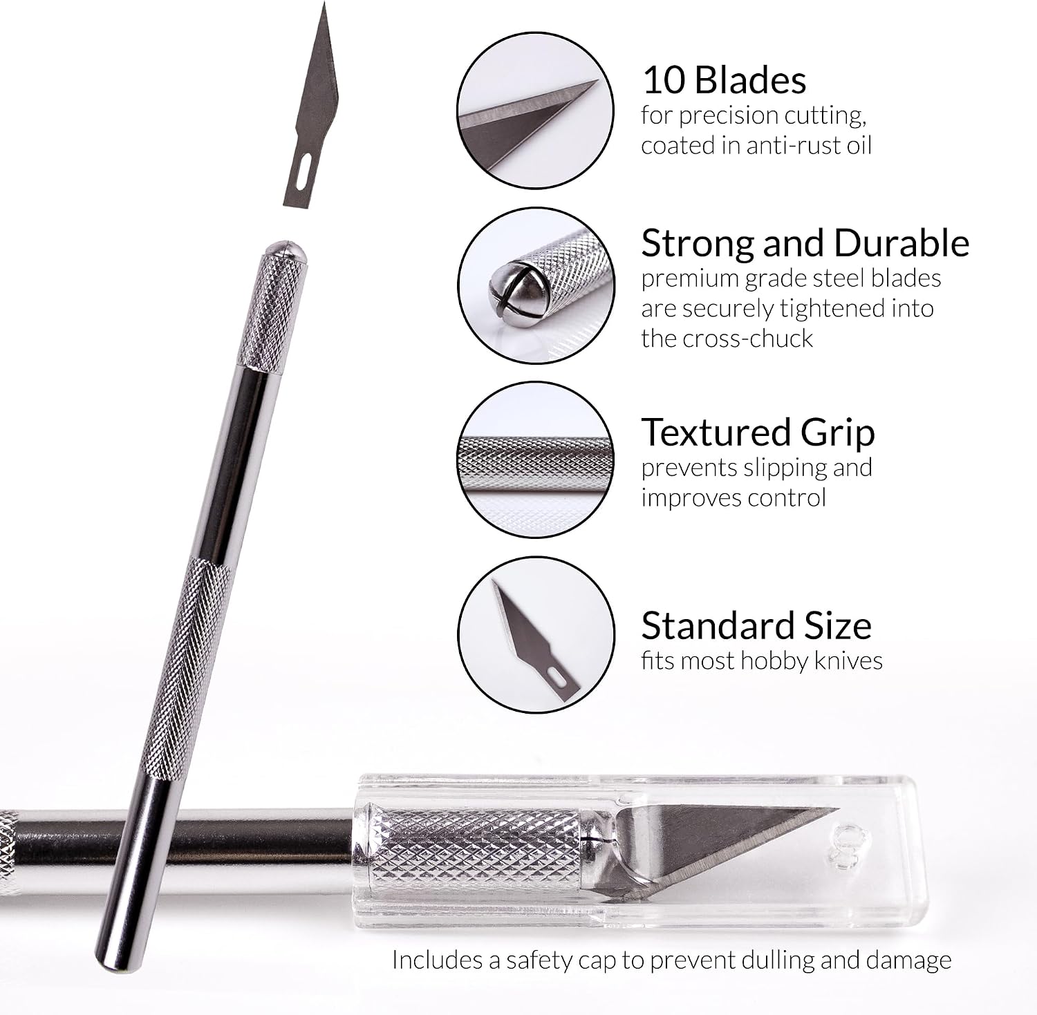 WA Portman Self-Healing Cutting Mat with Hobby Knife, 12'' Metal Ruler Set