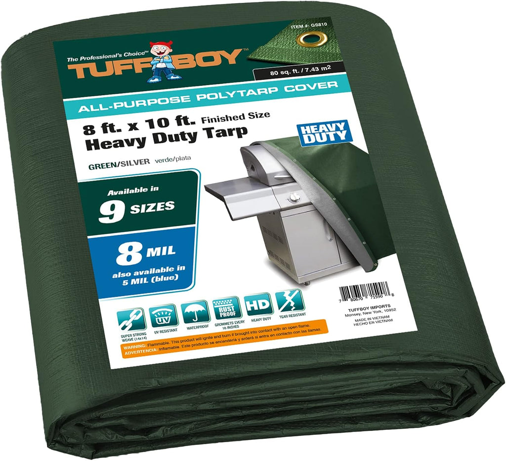 20x30 Waterproof Tarp – 5 MIL Heavy-Duty Poly Tarp Cover – Tear-Resistant, UV Resistant, Weatherproof, Multipurpose Tarpaulin for Camping, Roof, Patio, Pool, Boat, Car, Outdoor Protection