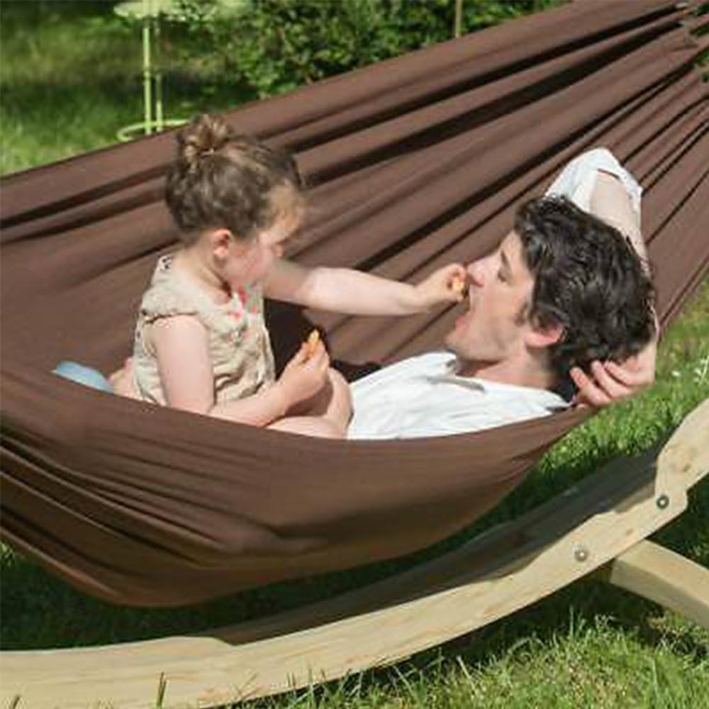 ANYOO Cotton Camping Hammock Portable with Tree Straps Holds 660lbs