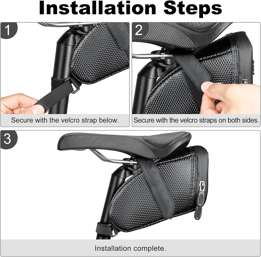 Large Capacity Bike Bicycle Under Seat Wedge Saddle Tail Bag