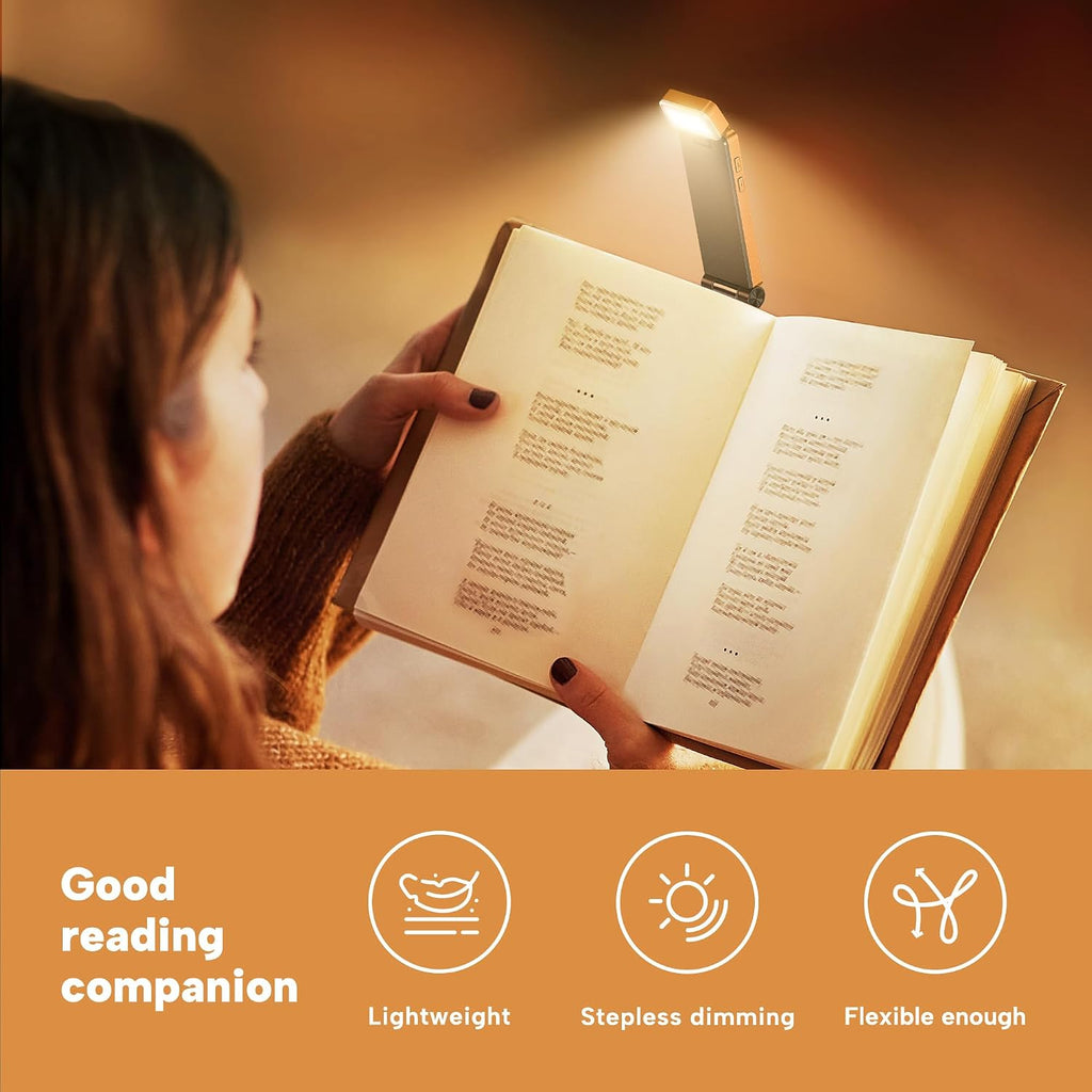 86lux Book Light, Rechargeable Reading Lights for Books in Bed