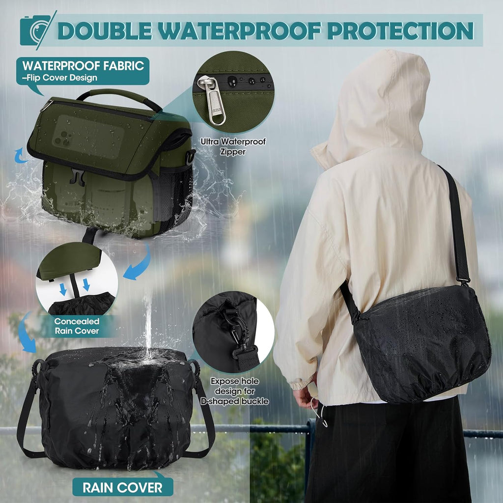 RAINSMORE Camera Bag, DSLR SLR Mirrorless Camera Case for Photographer
