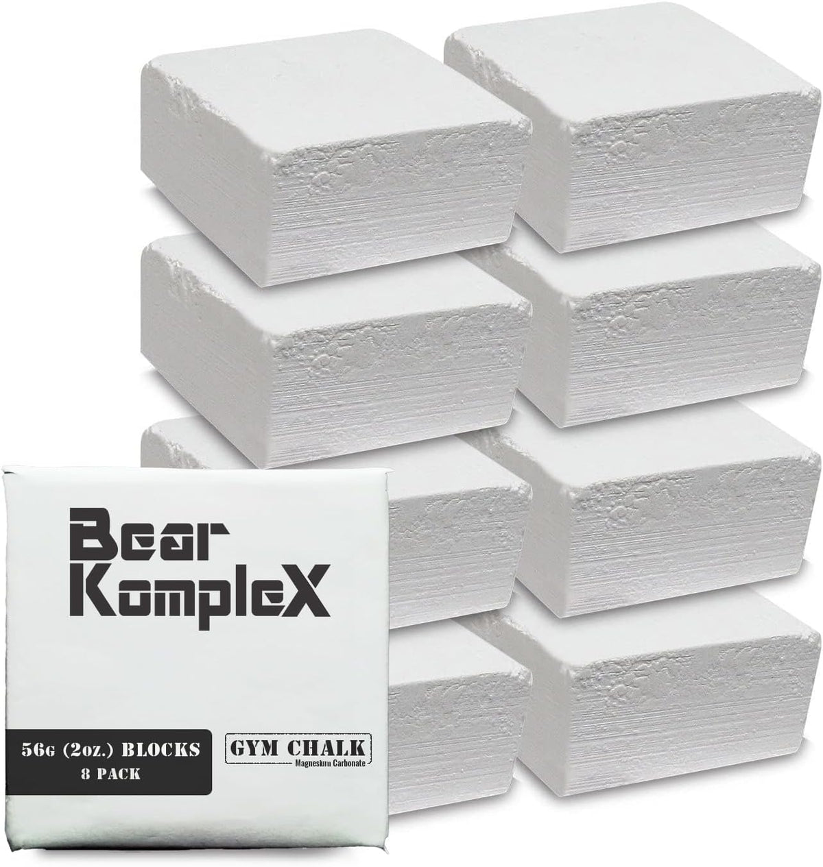 Bear KompleX Gym Chalk Blocks Non Slip Grip for Hands 8 pcs, 56g, Hands