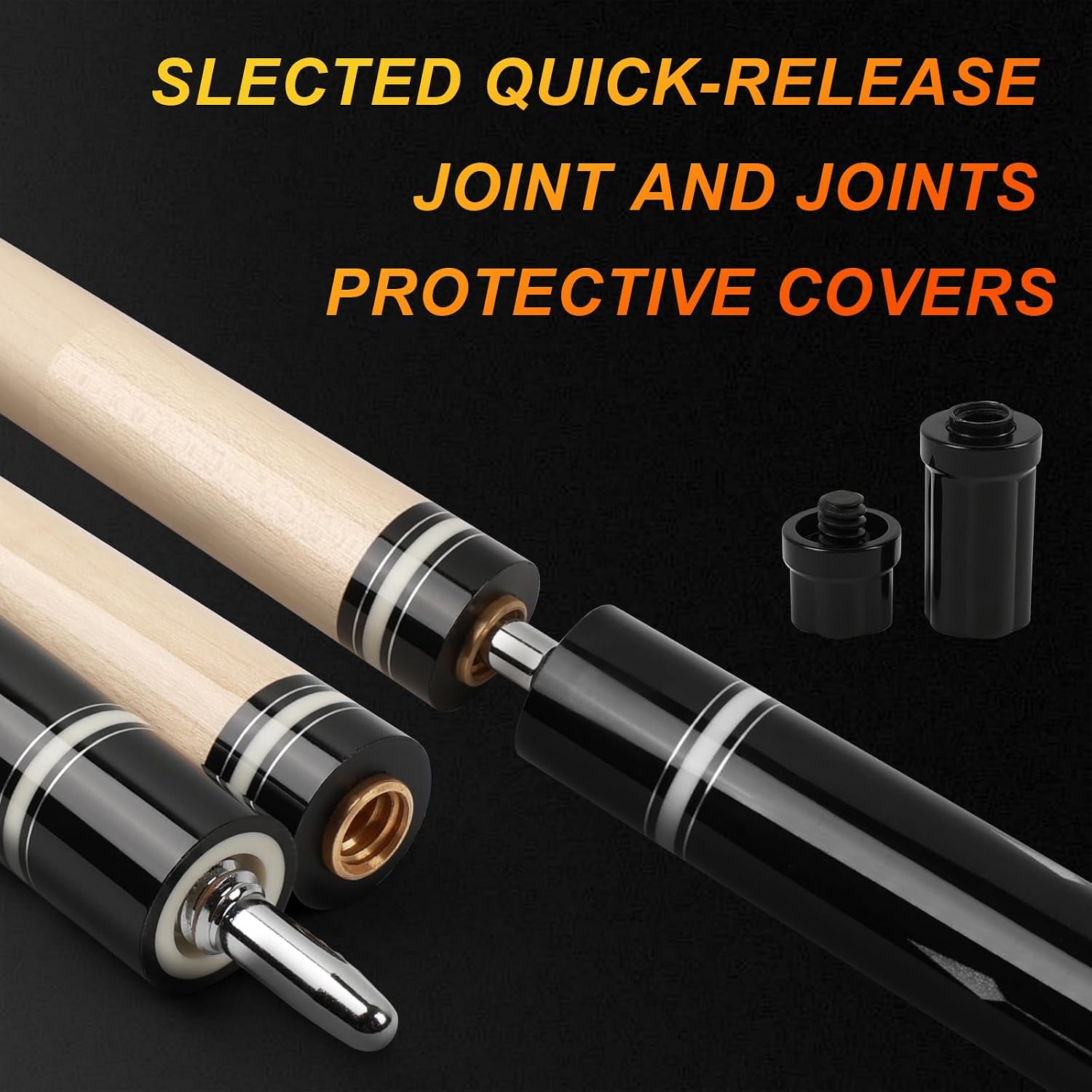 IIQ Pool Cues Stick, Pool Cue Stick Sets of 4/3/1 Cue Sticks 58 inch Pool Cues Adult Canadian Maple Wood Billiard Stick