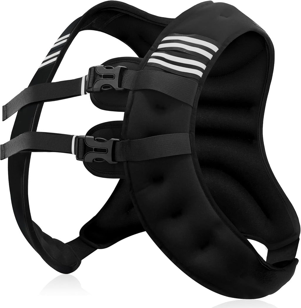 NATURELUX Weighted Vest Men or Women - 5/10/15/20/25/30lbs Weights with Reflective Stripe, Weighted Vest for Workout Equipment for Strength Training Running - Walking Weight Loss