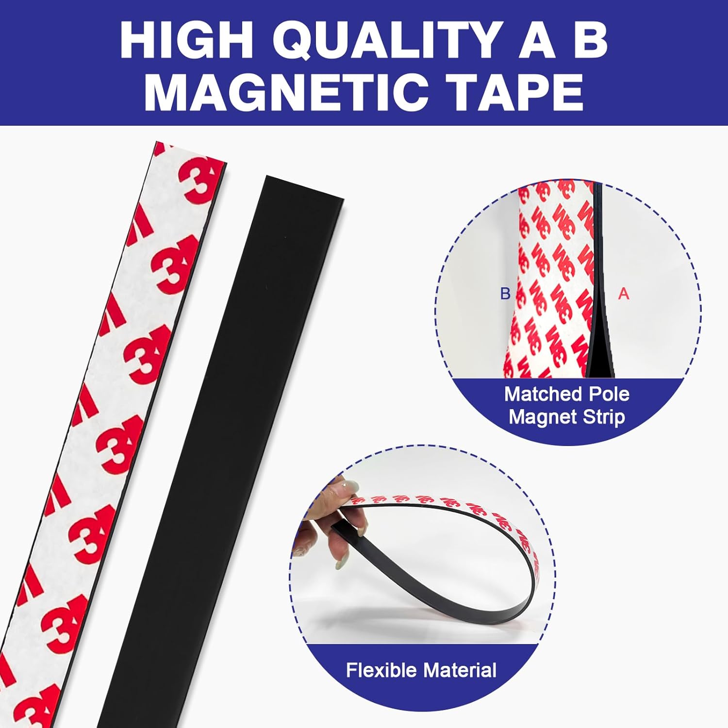 Magnetic Strips with Strong Adhesive Backing (22 Pack, 12" x 0.5") Flexible Magnetic Tape Heavy Duty, Flat Rubber Magnet Tape Strip for DIY Crafts, Art Projects, Photo, Tool Storage