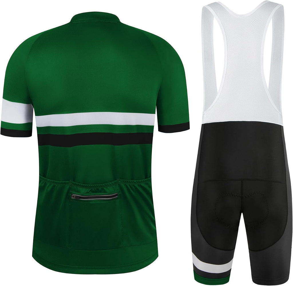 Coconut Ropamo CR Men's Cycling Jersey Set Road Bike Jersey Zipper Pocket Short Sleeves Cycling Kits Bib Shorts 3D Padded