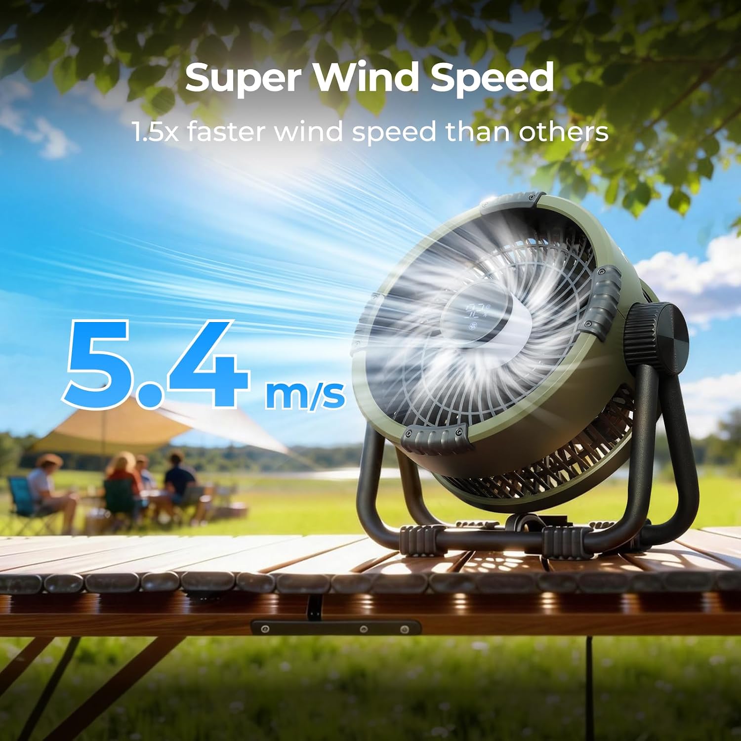 BougeRV Portable Fan Rechargeable, 20000mAh Battery Powered Fans, Green