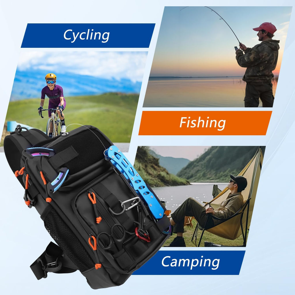 Fishing Backpack Tackle Storage Bag with 2 Tackle Boxes(Black)