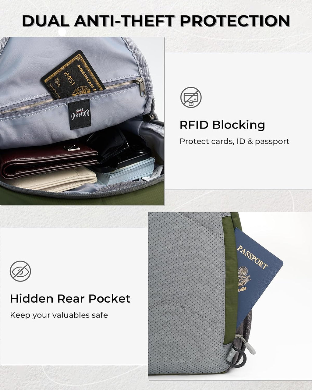 Packable Crossbody Sling Bag for Men Women RFID Lightweight Travel Daypack