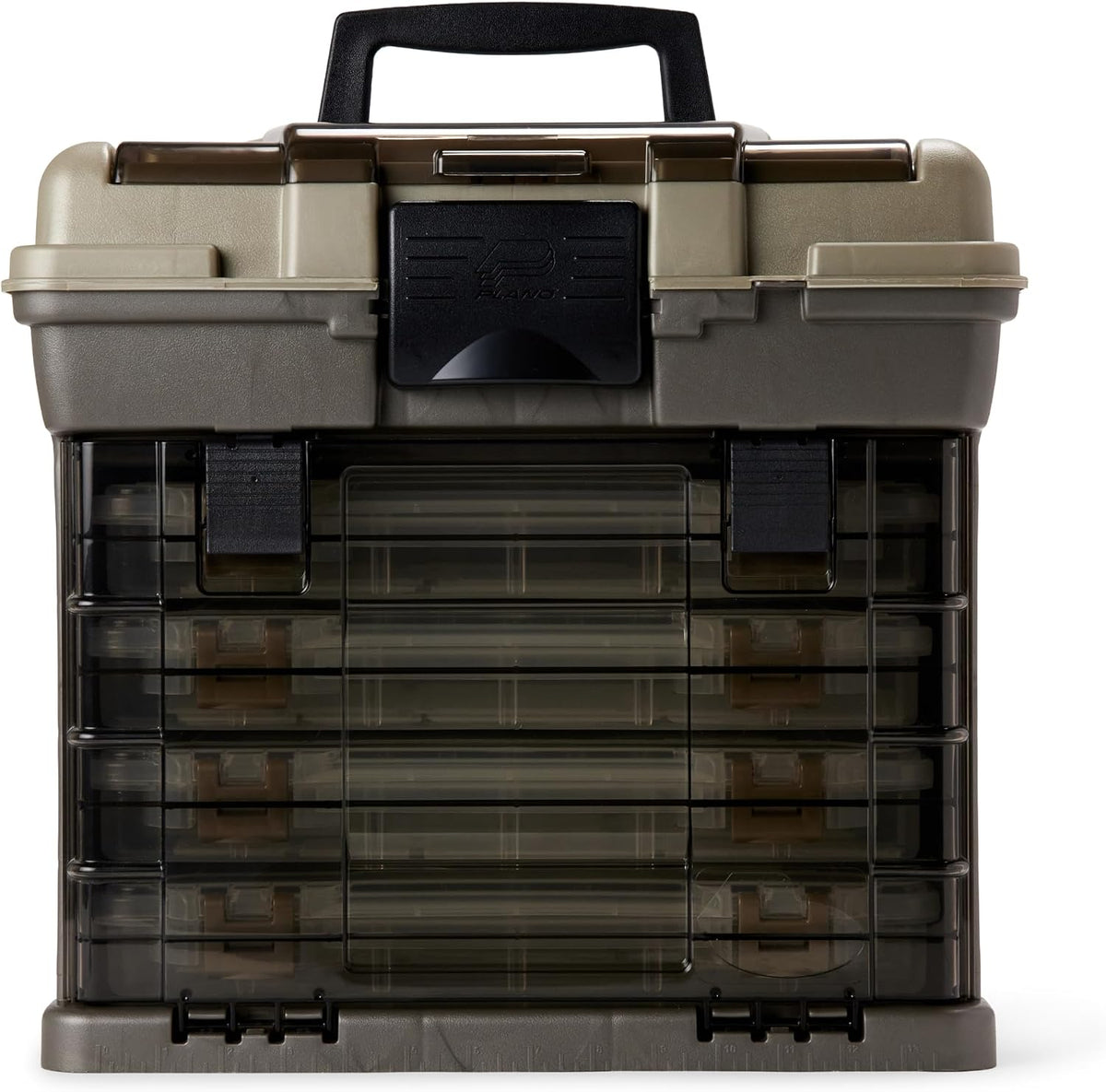 Plano Guide Series StowAway 4-By Rack System Tackle Box, Holds 4 3700 Utility Tackle Boxes, Quick-Access Top Storage with DuraView Lid, Durable Construction, Flexible, Adaptable Fishing Box