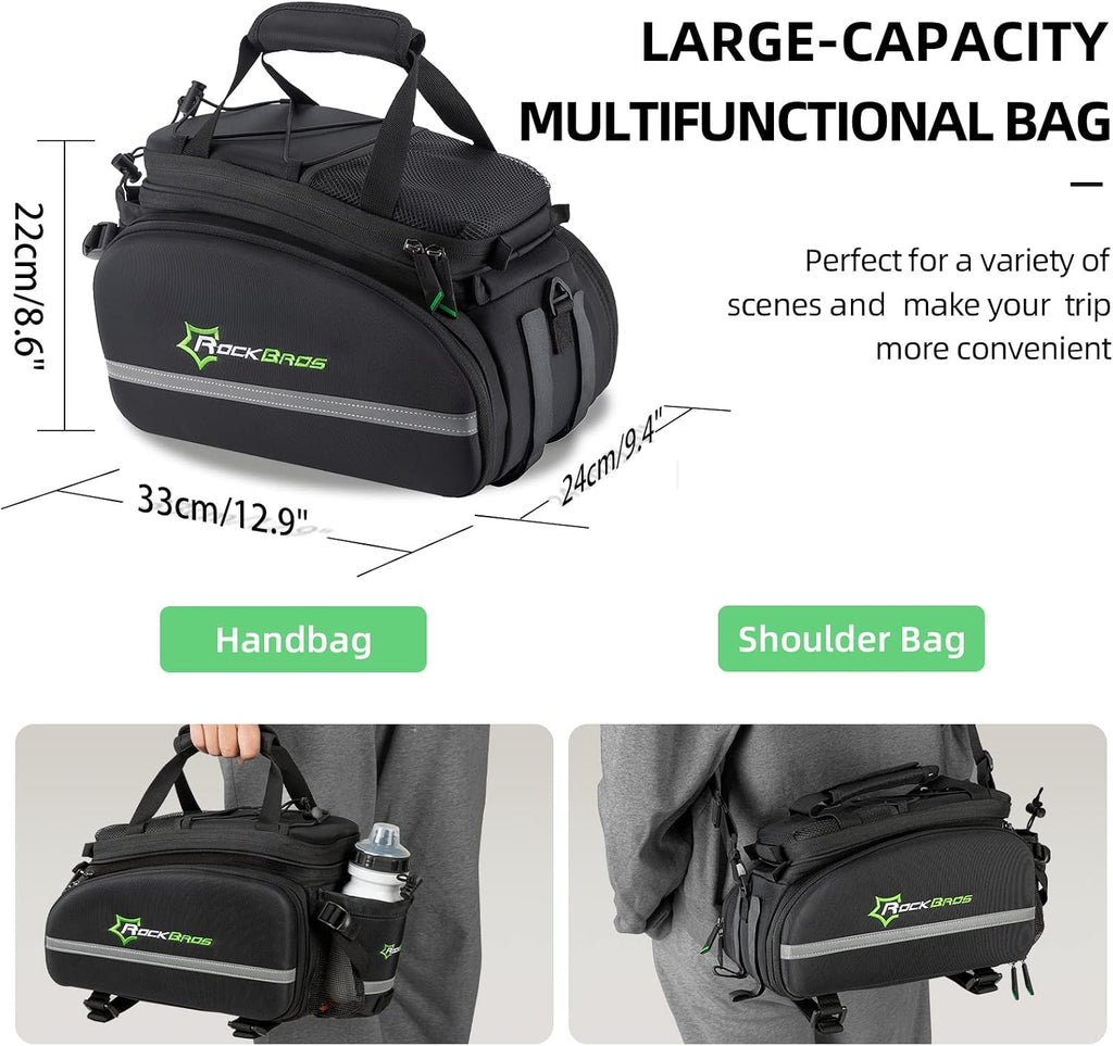 ROCKBROS Bike Trunk Bag 17L-45L Rear Rack Bags for Bicycles Waterproof