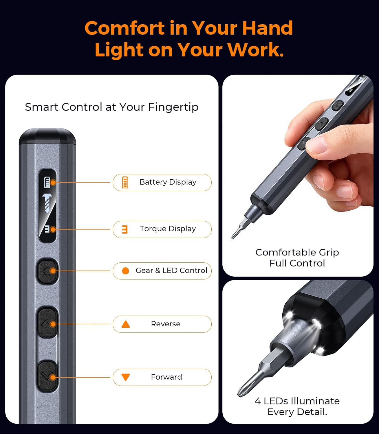 AXTH 76-in-1 Mini Electric Screwdriver Set, [Precise Torque Control]