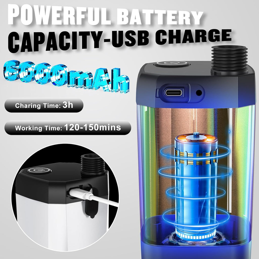 Spopal Portable Shower for Camping, [Long-Lasting] 6000mAh Rechargeable