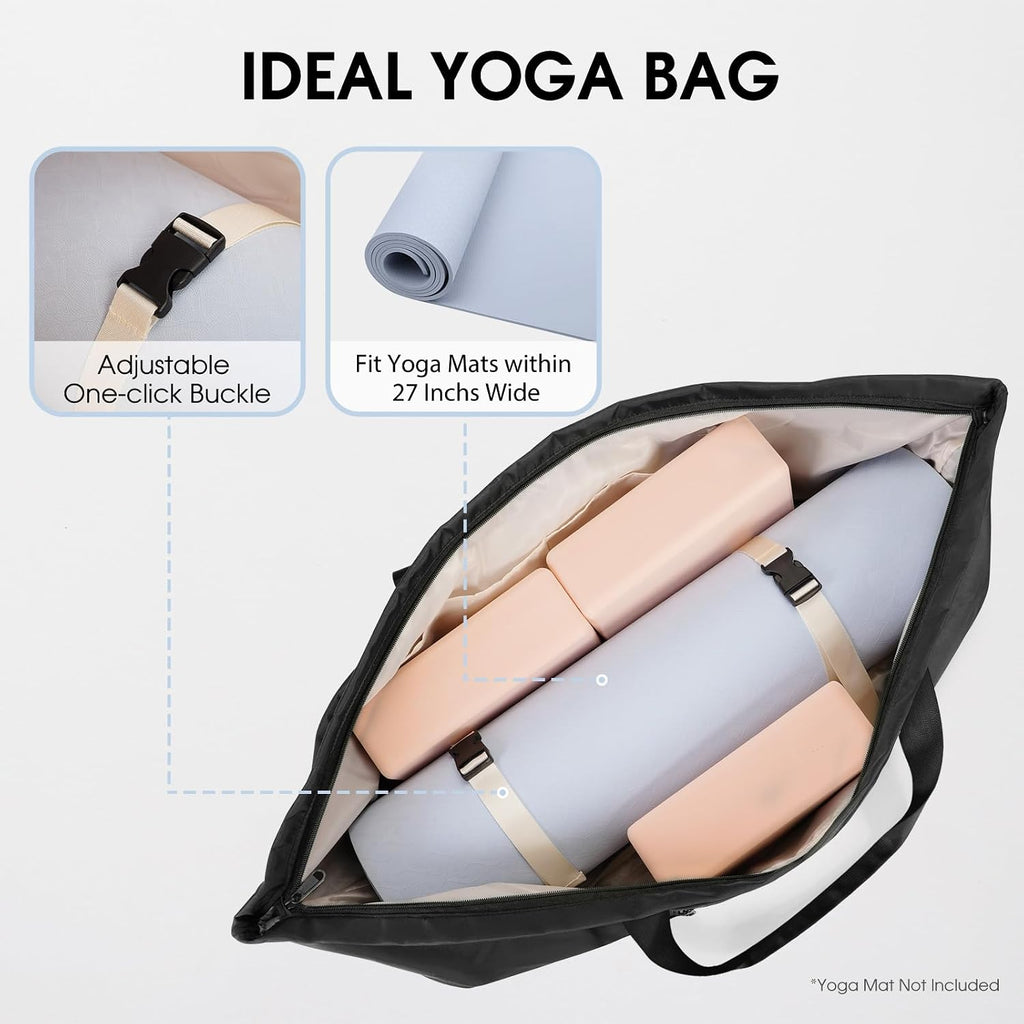 sportsnew Large Yoga Mat Bag Trolley Sleeve Gym Carrier Shoe Bag Wet Pocket