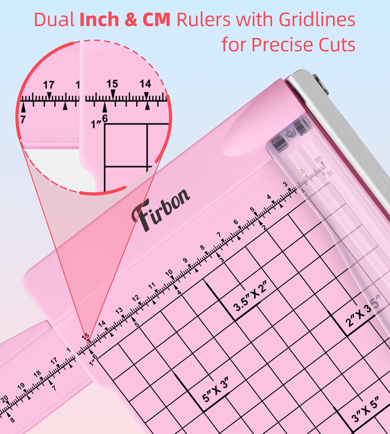 Firbon 12" Guillotine Paper Cutter with Hidden Ruler, Compact Paper Trimmer