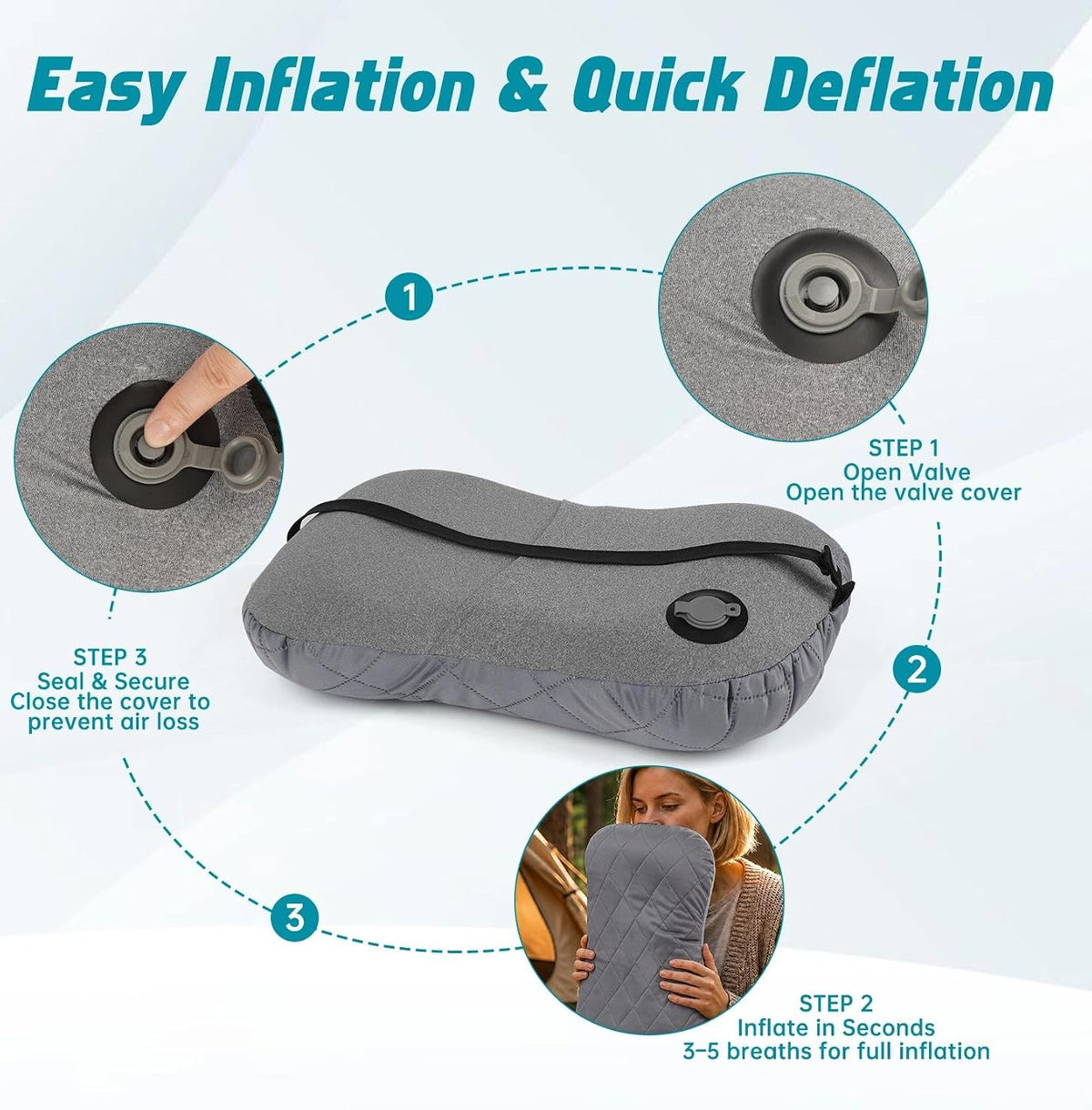 Inflatable Camping Pillow Ultralight for Camping, Travel, Hiking