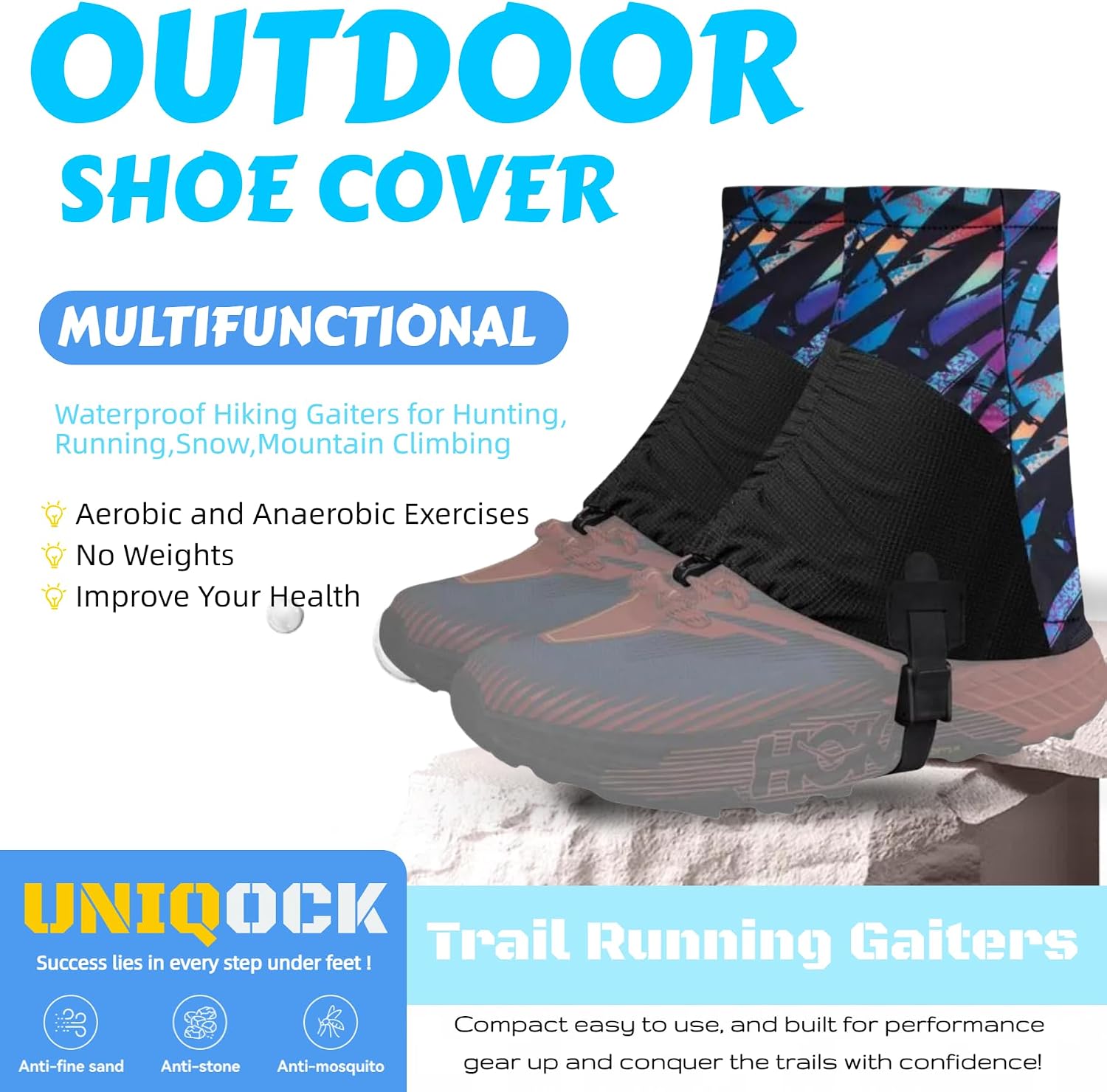 Low Gaiters,Ankle Gaiters,Snow Boot Guard Gators,Shoe Gaiters,Gators for Hiking Boots,Leg Gaiters,Waterproof Hiking Gaiters for Hunting,Running,Snow,Mountain Climbing
