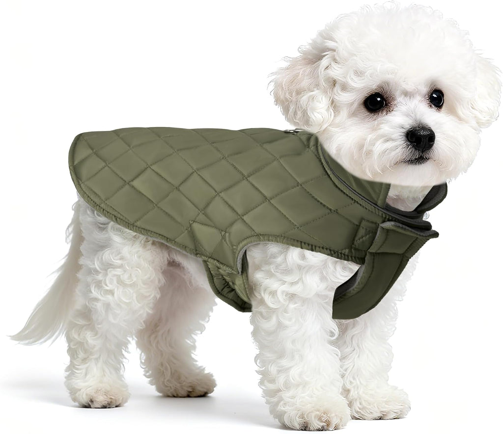 Mile High Life Dog Warm Coat, Small Dog Winter Jacket Windproof Water Resistant Cold Weather Coats Cozy Snow Jacket Vest for Puppies (Blue, Medium Chest 17.3")