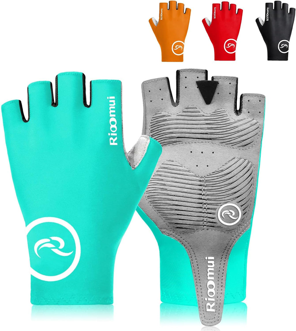 Bike Cycling Gloves for Men Women, 5mm Padded Half Finger Anti Slip