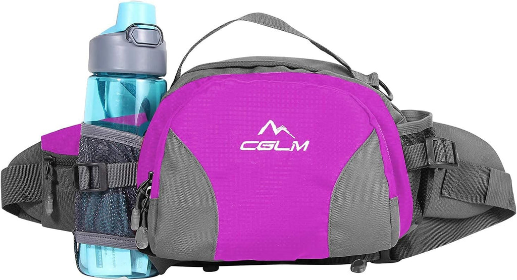 Hiking Fanny Pack Waist Bag with Water Bottle Holder for Men Women Outdoors Walking Running Lumbar Pack Fit iPhone iPod Samsung Phones (Green0005)