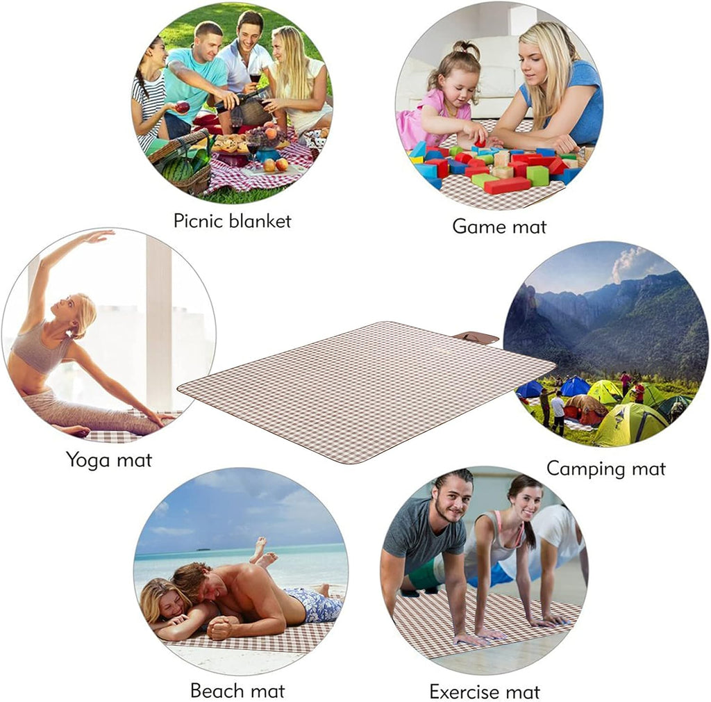 Beach Blanket Extra Large Picnic Blanket Sand Free Waterproof Outdoor Indoor Blanket Lightweight Easy Fold Handy Mat Portable Beach Mat for Camping Hiking Travel Park Grass