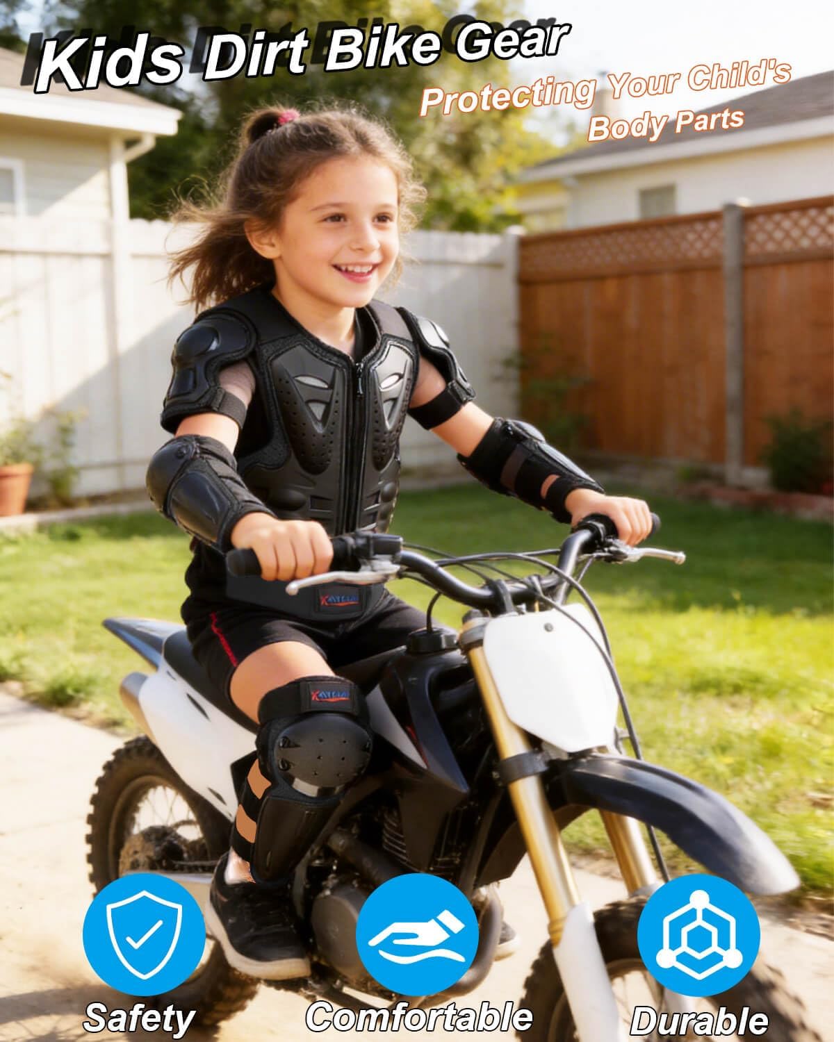 Kids Dirt Bike Gear,Motorcycle Armor Vest Suit for Motocross ATV MTB,Elbow Knee Back Chest Protection for Skating Ski