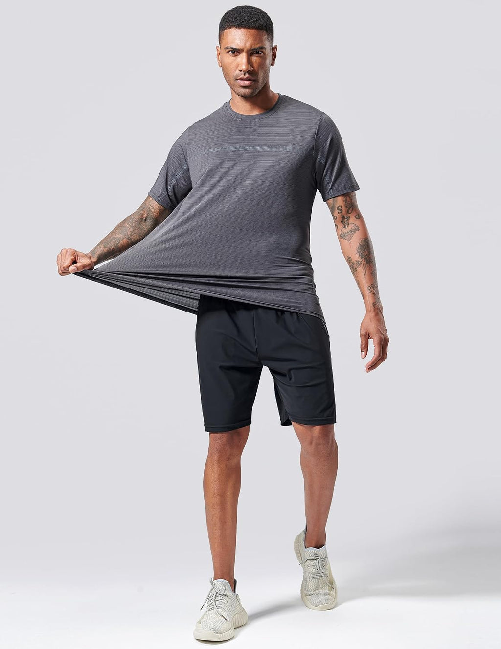 5 Pack Men’s Active Quick Dry Crew Neck T Shirts | Athletic Running Gym Workout Short Sleeve Tee Tops Bulk