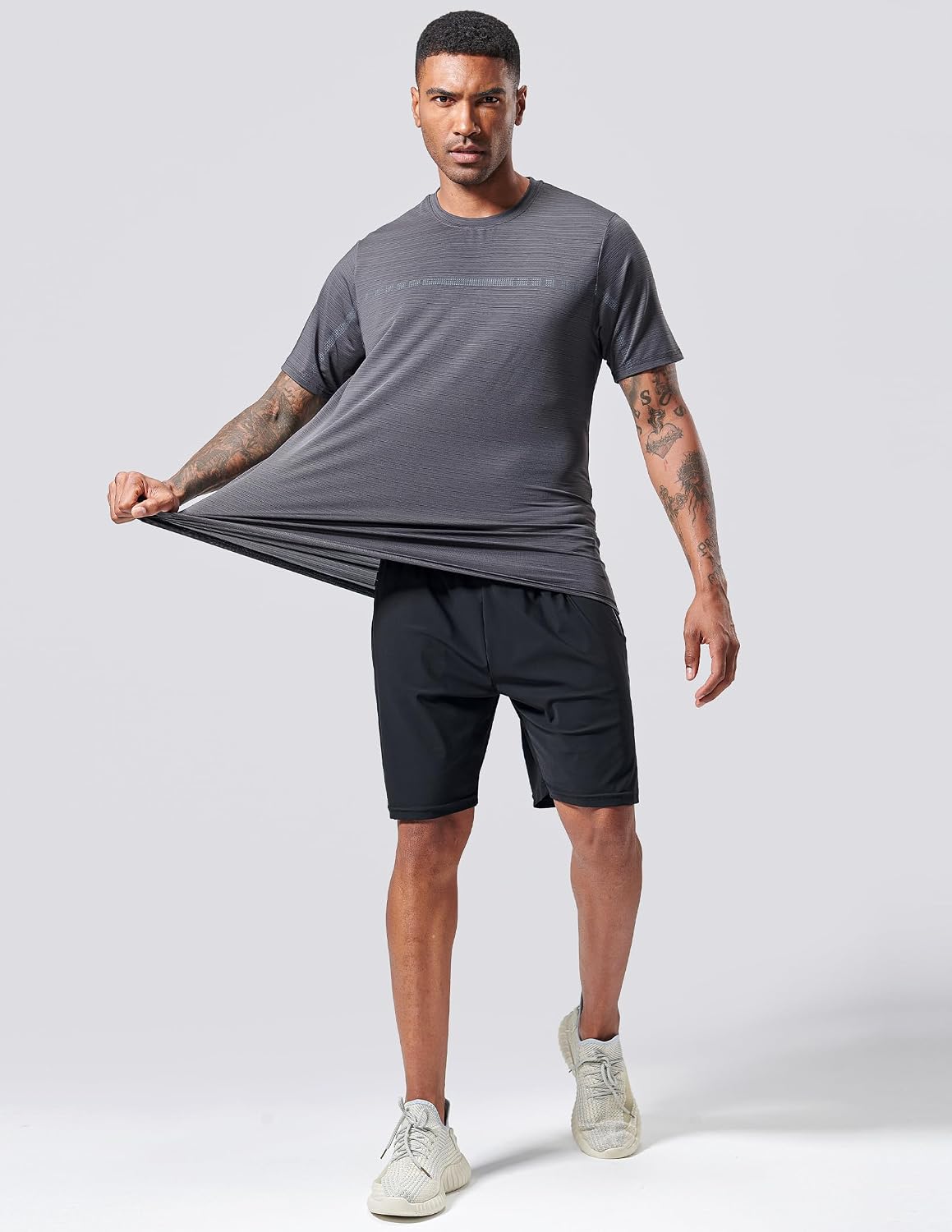 5 Pack Men’s Active Quick Dry Crew Neck T Shirts | Athletic Running Gym Workout Short Sleeve Tee Tops Bulk