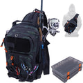 Fishing Backpack Tackle Storage Bag with 2 Tackle Boxes(Green)