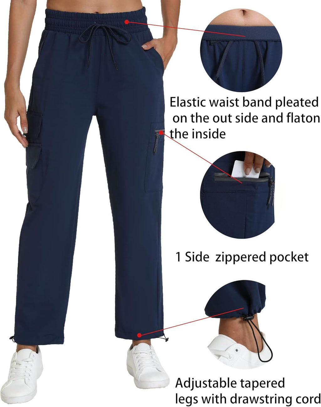 Rrosseyz Women's Hiking Pants with Pockets Lightweight Water Resistant