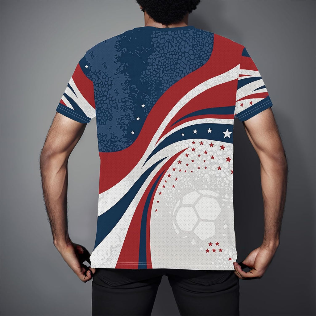 Mens Soccer Jersey Men's Clothing Short Sleeve Top Adult Sports Fan T Shirts for Men Women