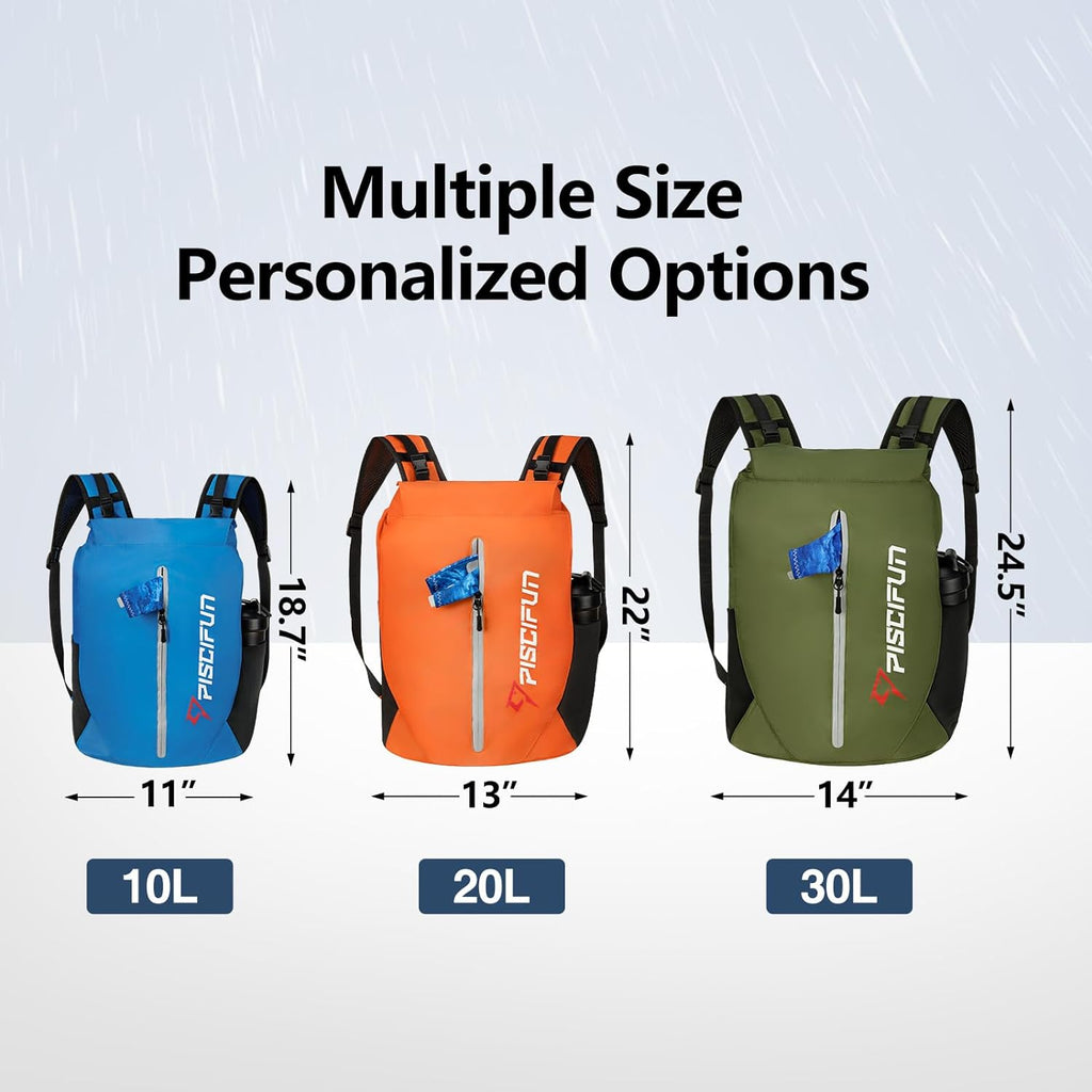 Piscifun Waterproof Floating Dry Backpack 10L/20L/30L