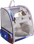 Pet Carrier Backpack for Cats and Small Dogs, Fully Breathable Vented Backpack for Kitten Bunny Airline Approved Travel Hiking Camping Cat Book Bag (Blue, Ventilation)