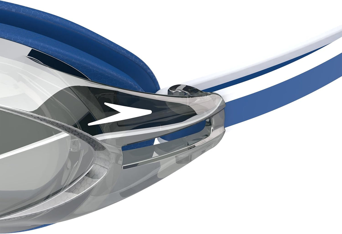 Speedo Vanquisher 3.0 Mirror Swim Goggles | Anti-Fog, UV Protection, Ocular 360 Lens, Hydrodynamic Racing Fit