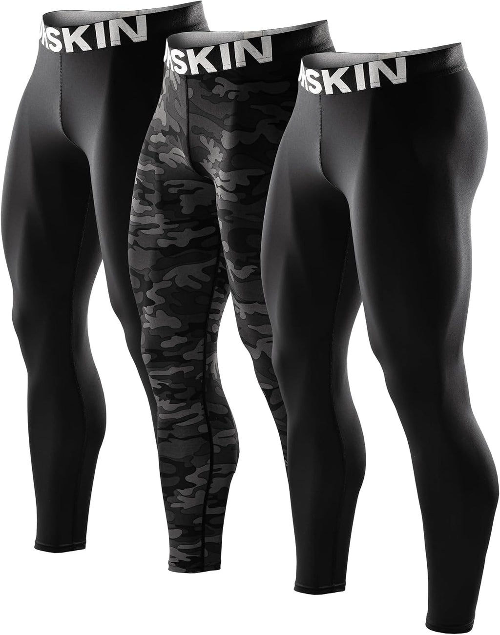 DRSKIN Men’s Compression Pants (5/4/3 Pack) Quick Dry Tights Leggings Sports Baselayer Running Gym Workout