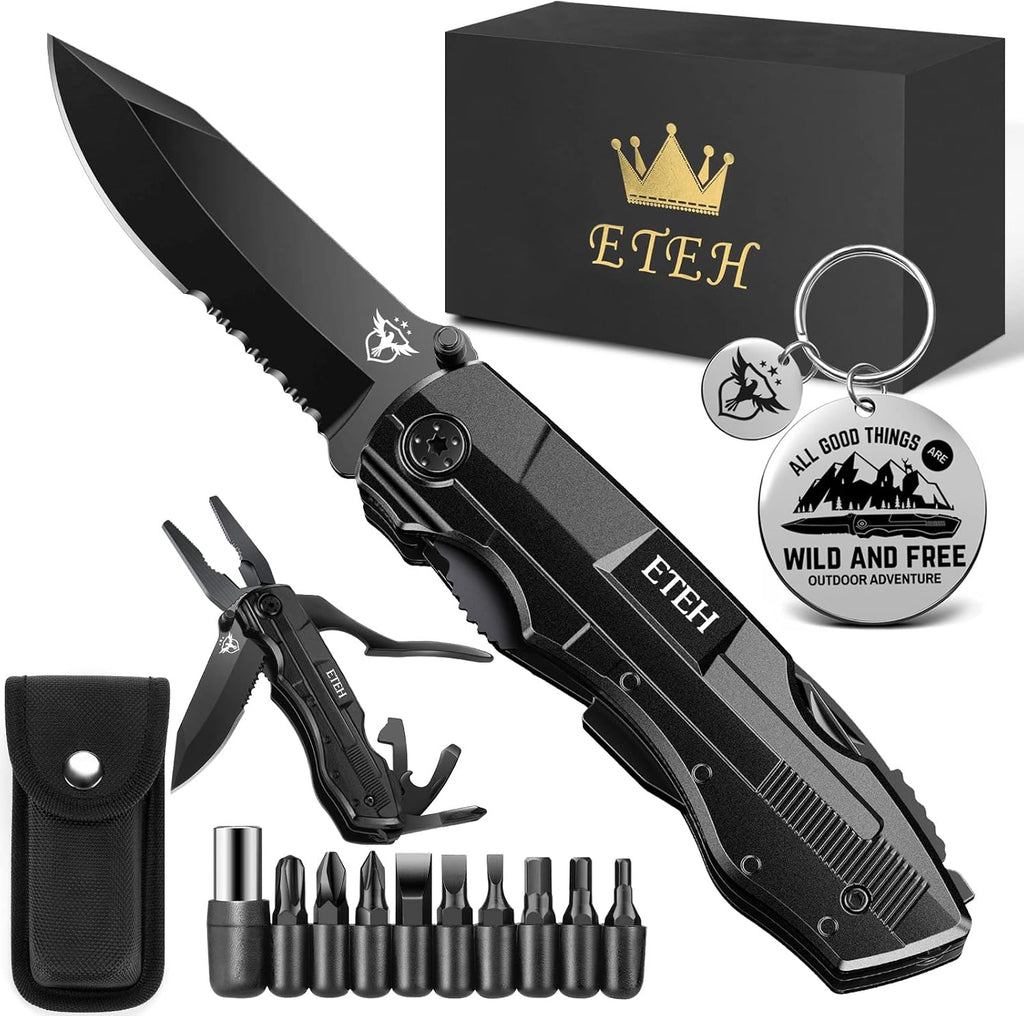 Dad Gifts from Daughter Son Wife Kids,BEST DAD EVER Multitool Knife,Christmas Birthday Father Day for Dad Step New Dad,Unique Camping Hunting Cycling Gift Ideas