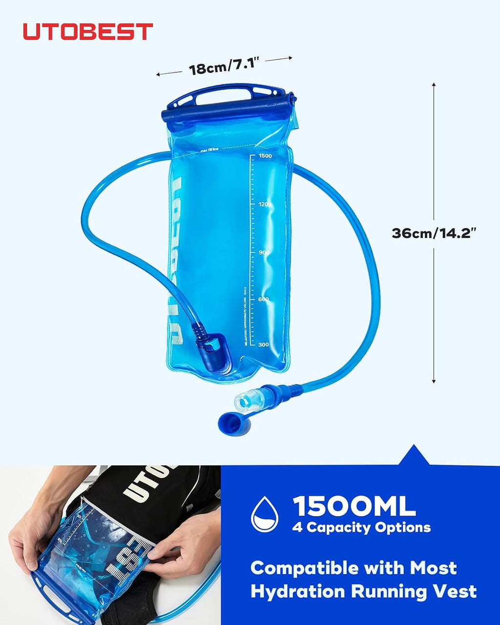 UTOBEST Hydration Bladder Water Bladder for Hiking Backpack UTR201