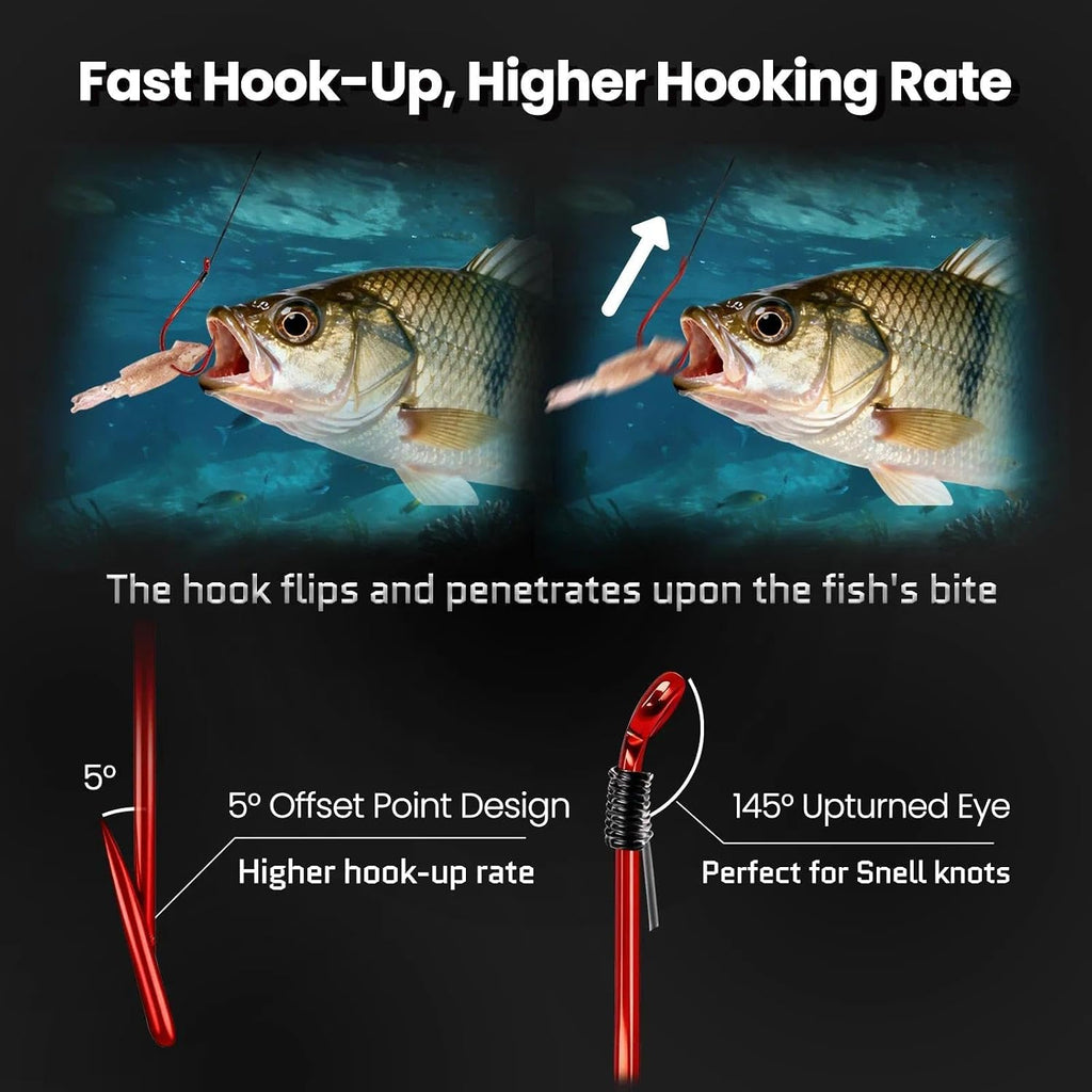 FishTrip 50/100/120/210Pcs Octopus Fishing Hooks for Saltwater & Freshwater