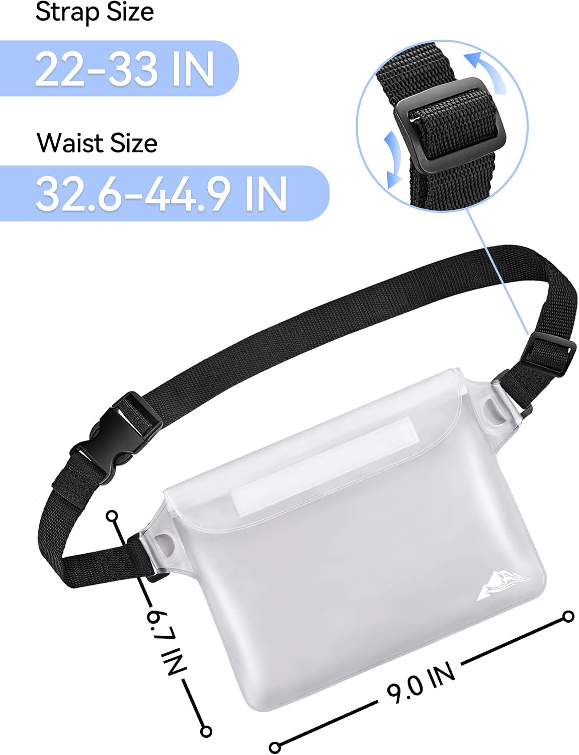 HEETA 2-Pack Waterproof Fanny Pack Pouch Dry Bag for Phone Passport Purse
