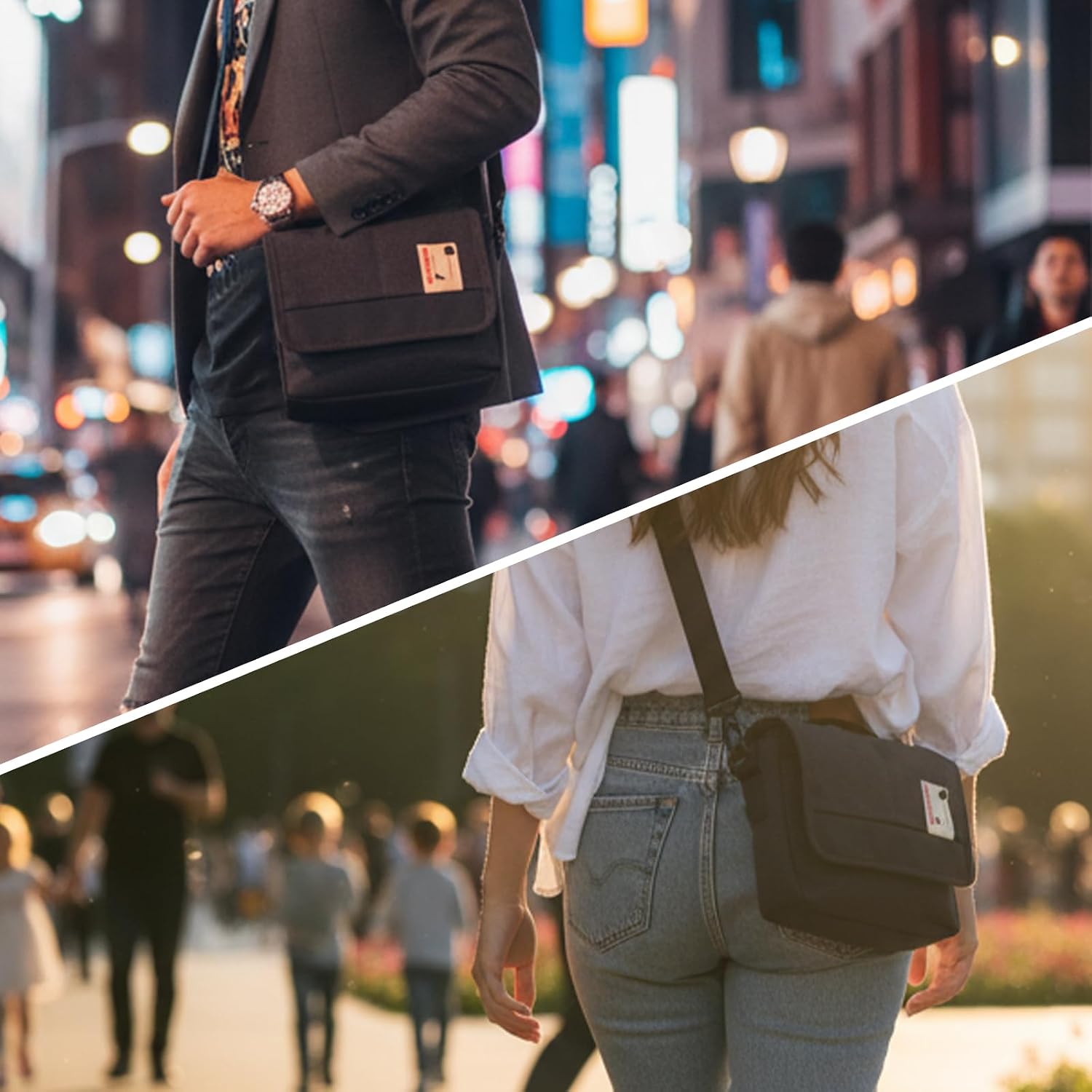 Besnfoto Camera Bag Purse Small Messenger Shoulder Bag for Mirrorless DSLR Camera Waterproof Canvas Compact Photography Case, Black Gray