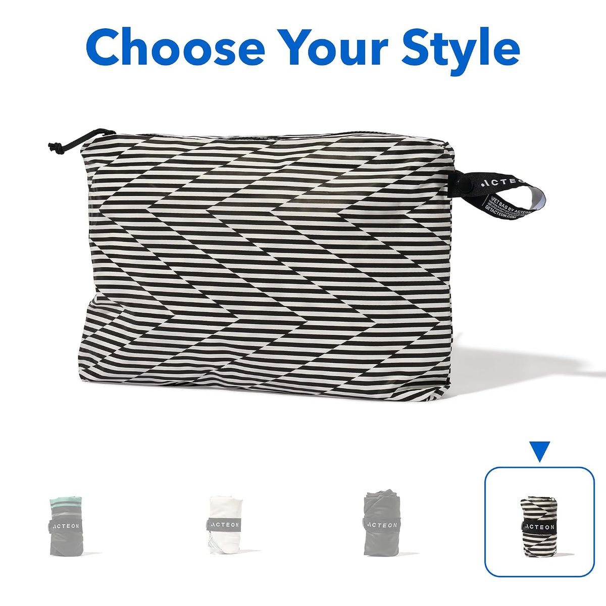Acteon Wet Dry Bag for Gym Clothes & Swim, Water-Resistant Pouch - Zag