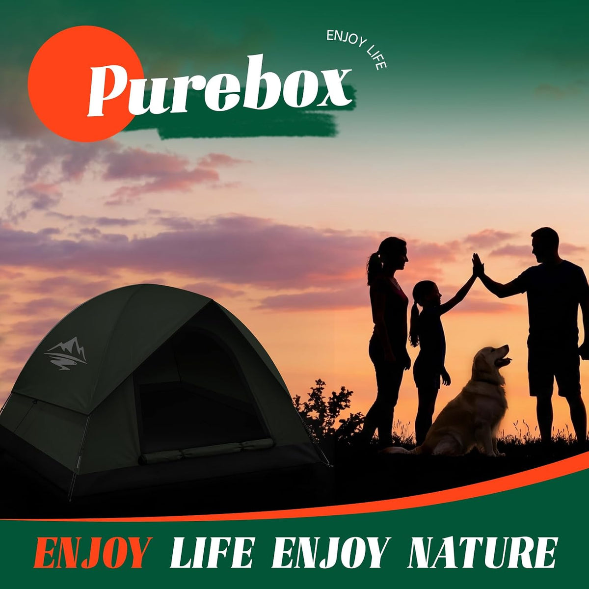 Tents for Camping 2/3 Person, Waterproof Camping Tent with Rainfly